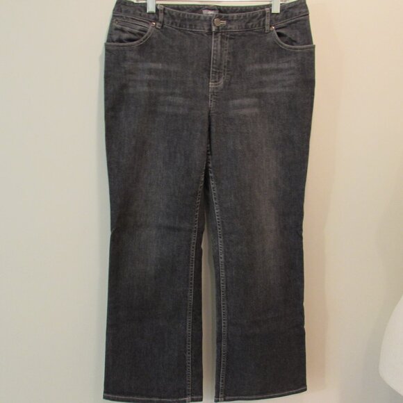 J Jill Vintage Charcoal Kick Flare Cotton Stretch Jeans Hong Kong Size 10 - Picture 5 of 16